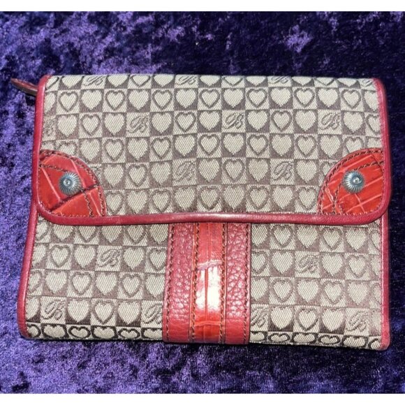 Brighton Purse Matching Wallet Joanna Red Brown Heart Logo Purse Mini Handbag - Picture 4 of 15